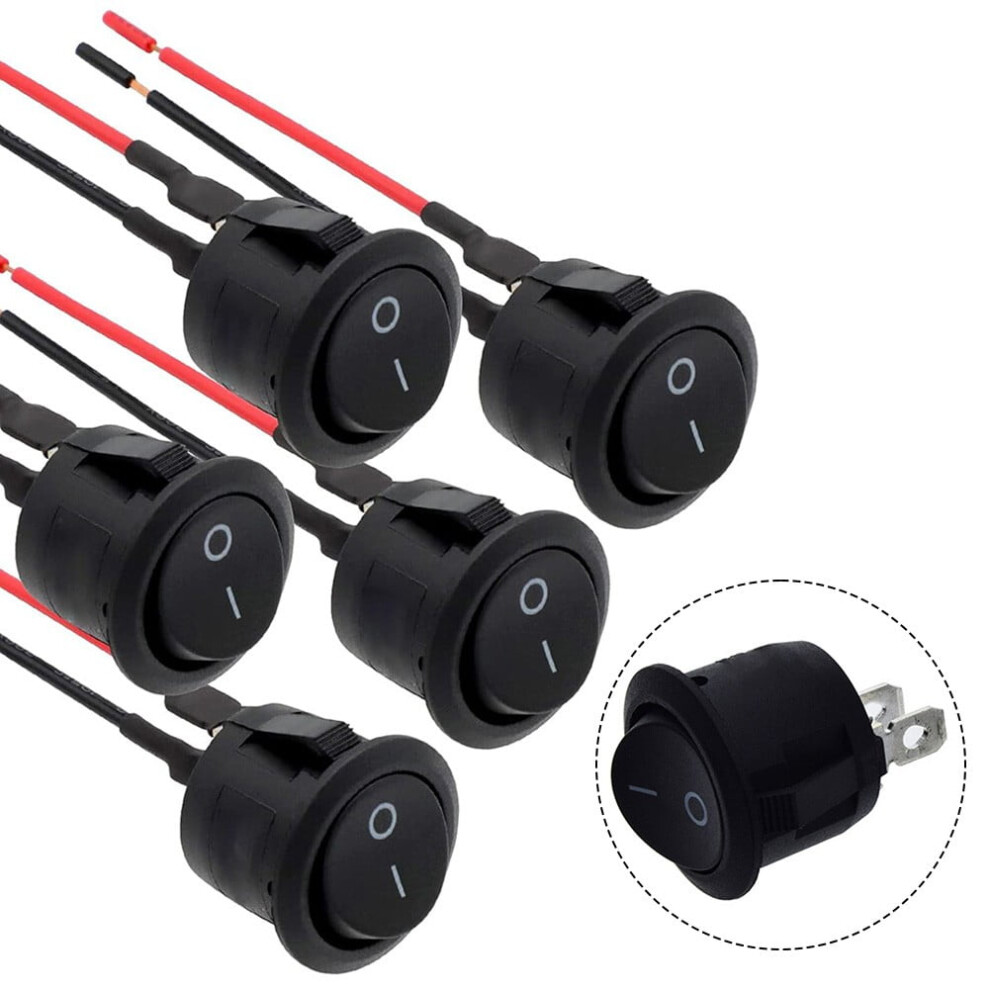 Reliable 12V Dc On/Off Rocker Switch Set Of 5 For Automotive Applications Black 9165521851010