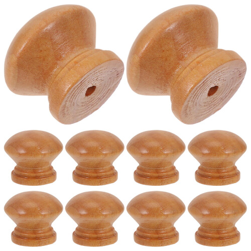 20 Pcs Solid Wood Drawer Handle Ergonomic Cabinet Knobs Comfortable Grip