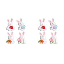 3D Resin Easter Bunny Fridge Magnets Pack of 8