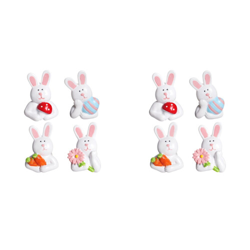 Easter Bunny Fridge Magnets 3D Resin 8-Pack