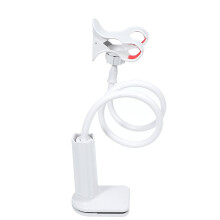 Mobiltelefon-állvány, spirál talp, rögzítőpolc, csipesszel, irodába, otthoni boltba (fehér, 8 cm)