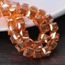 3mm4mm6mm8mm10mm14mm Krystalglaskube Facetslebne Løse Håndværksperler Parti - (8) Ravguld - 3mm (100 stk)