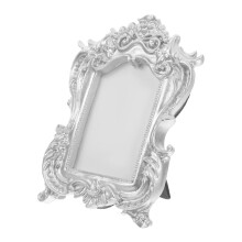 1 cadre photo vintage miniature rectangulaire en résine argentée pour la décoration du salon des adultes