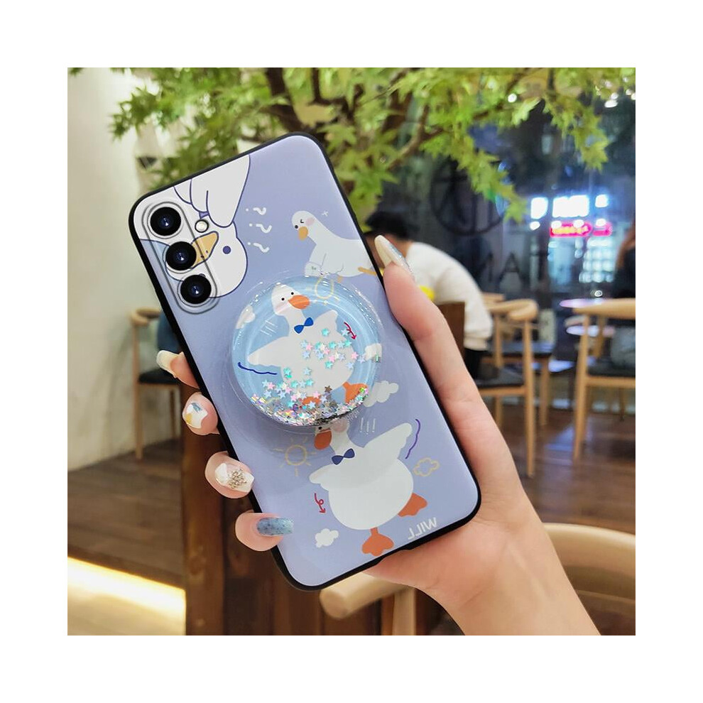 Soft Silicone Phone Case For Samsung Galaxy A15 – Glitter Quicksand, Rotatable Kickstand, Waterproof & Anti-Knock Tpu 974856430260