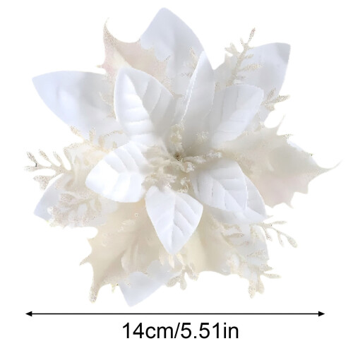 White Poinsettia Artificial Flowers 2025 1