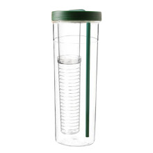 Water Bottle, Large Water Bottle with Folding Straw & Fruit Infuser for Fitness & Outdoors - Leak-Proof Plastic Tumbler for Active Individuals