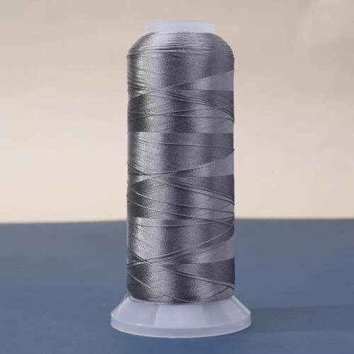DIY Handcrafted Ice Silk Fringe Thread Specifications: 150D/2-ply, 0.2mm Diameter, 1900m/Roll, Dark Grey