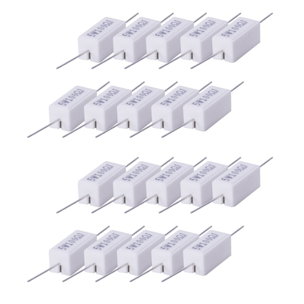 20X Wirewound Ceramic Cement Resistors 100 Ohm 5W Watt 5% 4712864418216