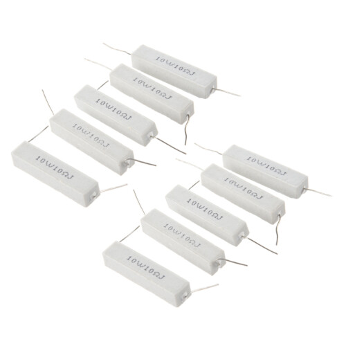 10W 10 Ohm 5% Winding Ceramic Cement Power Resistor x 10