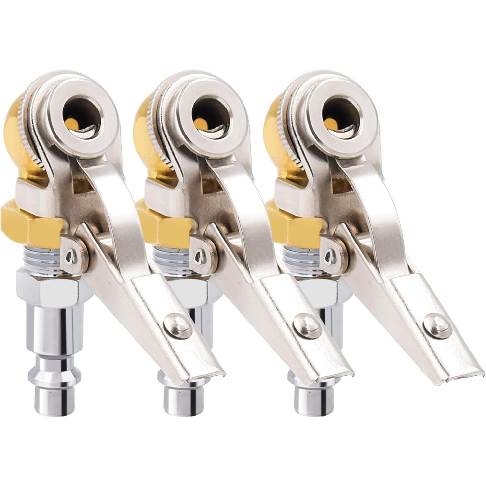 Tire Air Chuck Pack Of 3, 1/4 Fnpt Closed Ball Air Chuck With Clip For Inflator Gauge Compressor Accessories, Truck Auto Car Tire Hose Tool 9065194402284