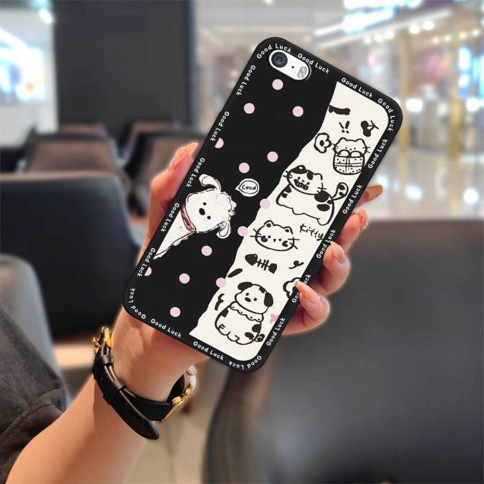 Soft Tpu Phone Case Compatible With Iphone 5/5S/Se Â Cute Graffiti Cartoon Design, Shockproof, Dust-Resistant 974856430482