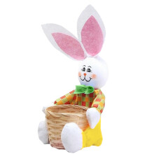Décorations de table de Pâques, panier de Pâques mignon en forme de lapin, cadeaux de Pâques, sac de rangement pour œufs et bonbons, décoration