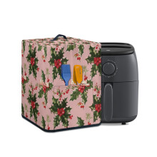 Christmas Holly Air Fryer Cover with Pockets & Handle – Compatible with Air Fryers, Pressure Cookers, Toasters – Anti-Pilling, Fade-Resistant