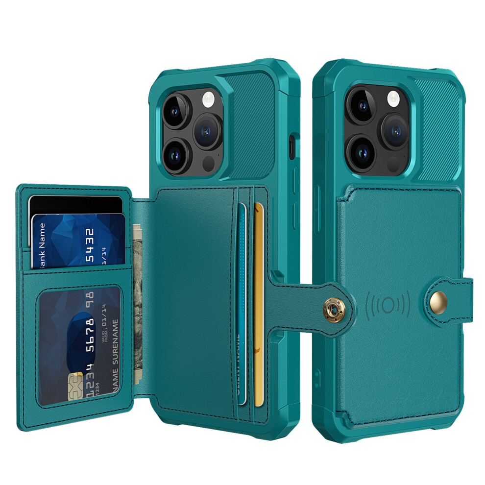 Iphone 16 Pro Max Case With Card Holder, Shockproof Magnetic Flip Wallet Case Â Green 9170372299300