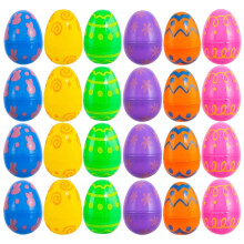24pcs 2.4" Plastic Easter Eggs, Openable DIY Shells for Baskets, Crafting & Holiday Decor – Multicolor, compatible with standard egg fillers