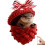 Red Pinecone Animal Ornament Acrylic 1 Piece 1