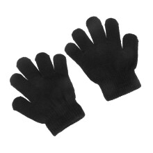 12 Pair Fleece Kids Mittens Knitted Winter Gloves Black Toddler