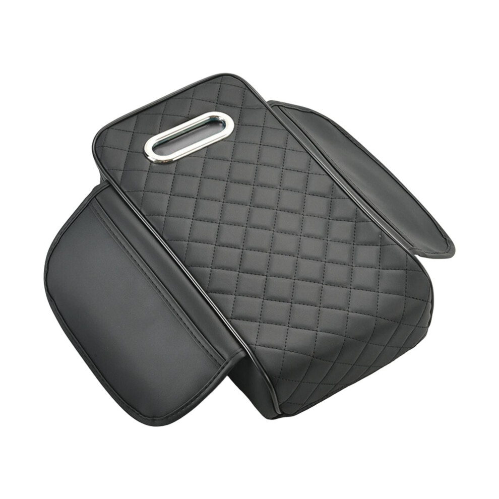 Generic Car Armrest Cushion Armrest Pillow Tissue Box Universal Center Black 9027700598621