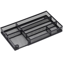 Black Metal Mesh Drawer Organizer Tray for Office Supplies and Storage with MultiCompartment Design
