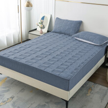 Textured Cotton Quilted Mattress Protector Queen, 12" Deep Pocket, Soft Breathable Elastic Bottom, Machine Washable