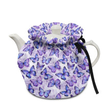 Butterfly Tea Pot Cozies Double-Sided Tea Cosy with Elastic Band Drawstring Kitchen Tea Pots Dust Lid Dustproof And Sturdy Kitchen Home Decor