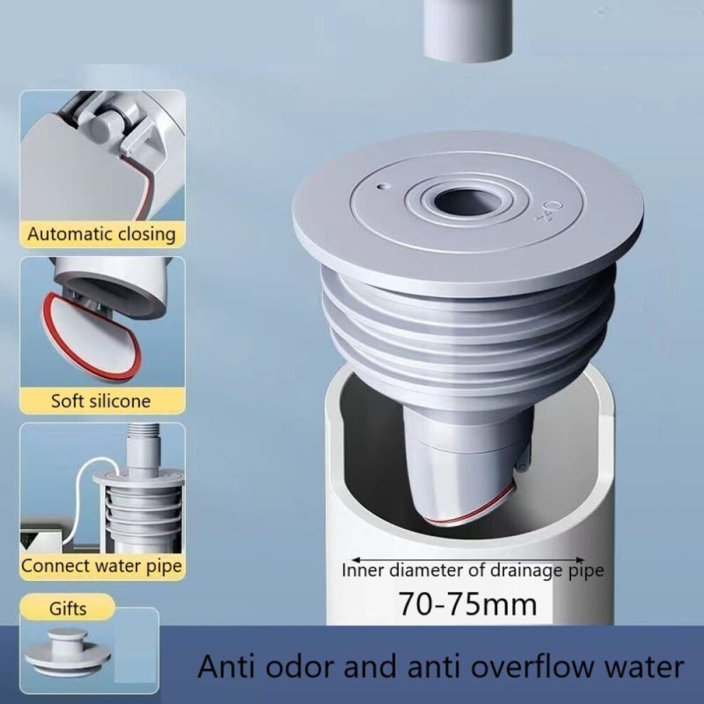 Kitchen Sewer Trap Silicone Drain Pipe Seal Plug Sink Sewer Plug Accessories Siphon Tube Bathroom Bathtub Drains Drainer,70-75Mm 9027700598270