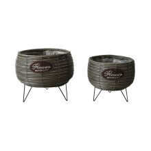 (B) Handwoven Rattan Flower Basket - Home & Garden Decor