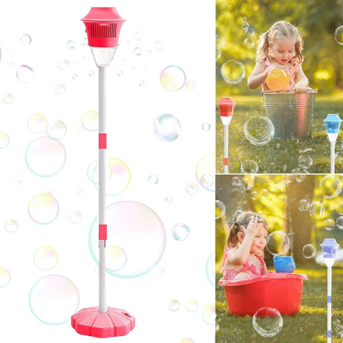 Automatic Bubble Machine Stand with Lights, Music & Night Light – Compatible with Firework Bubble Machines