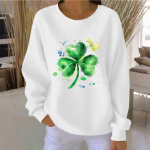 Women's St Patrick's Day long sleeve ribbed knit top