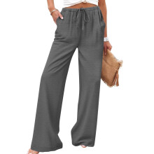 Women's Elastic Waist Straight Leg Pants Lightweight