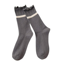 Ruffle Socks for Women Dark Gray Ankle Socks