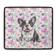 Boston Terrier Floral Washing Machine Dust Cover Pad, Anti-Scratch Washer/Dryer Top Protector Mat – 24 x 19.7 in