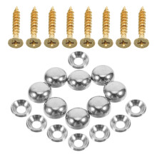 NICEXMAS 8Pcs Metal Decorative Screw with Caps for Wall Art Silver 1.30X1.30X0.56In
