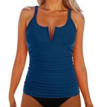 Top de biquíni tankini feminino, apenas a parte de cima, com controle de barriga, sem parte de baixo.