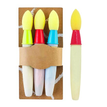 Sidewalk Chalk Set Paint Brush Style Chalk Pens Red Green Blue