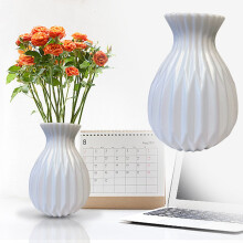 Unbreakable Composite Plastic Flower Vase, Ceramic Look, 12" White, Lightweight & Durable for Indoor/Outdoor Use