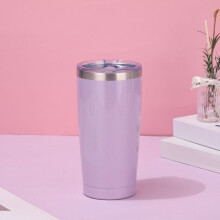 Gobelet isotherme à double paroi violet clair de 590 ml (20 oz) pour voiture – Compatible avec les tasses de voyage et les boissons chaudes/froides