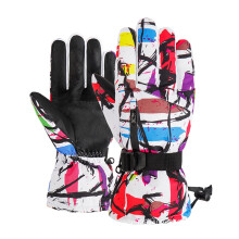 Winter Snowboard Ski Gloves PU Leather Non-slip Touch Screen Waterproof Motorcycle Cycling Fleece Warm Snow Gloves Unisex,Secure Grip