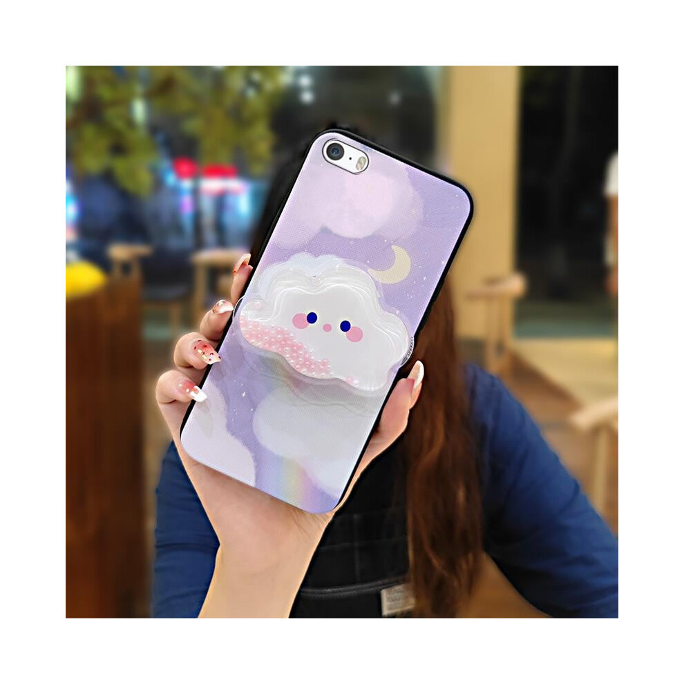 Phone Case Compatible With Iphone 5/5S/Se: Anti-Knock, Waterproof, Glitter Silicone Cover With Rotatable Kickstand & Lens Protection 9027700598980