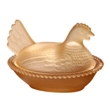 Bonbonnière vintage en résine en forme de poulet avec couvercle, 12 x 8 x 8 cm, jaune – Convient à la décoration de table de la maison ou de la