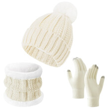 Nrmvnmi 3-Pc Winter Set: Beanie, Scarf & Touch-Screen Gloves with Fleece Lining – Compatible with Ski/Outdoor Use