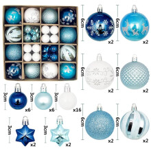 Christmas Ball, 42pcs Christmas Ball Ornaments Set, 3/6 cm Christmas Tree Decorations, Hanging Christmas Baubles Balls Ornaments Set