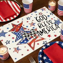 Patriottische placemat ter ere van het 250-jarig jubileum van de VS, stijl 47 - Decoraties voor 4 juli