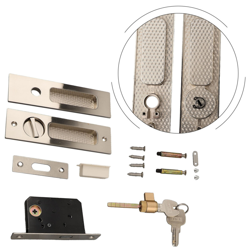 Zinc Alloy Invisible Sliding Door Lock With Key For Balcony Wooden Glass Doors Built-In Hook Security Lock Silver Black Green Red Yellow Gold 9087558584351