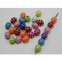 Acryl-Sportballperlen, 12 mm rund, 100 Stück, gemischte Farben