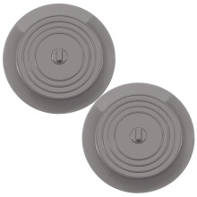 Bouchon d'évier en silicone gris 15,2 cm (2 pièces)