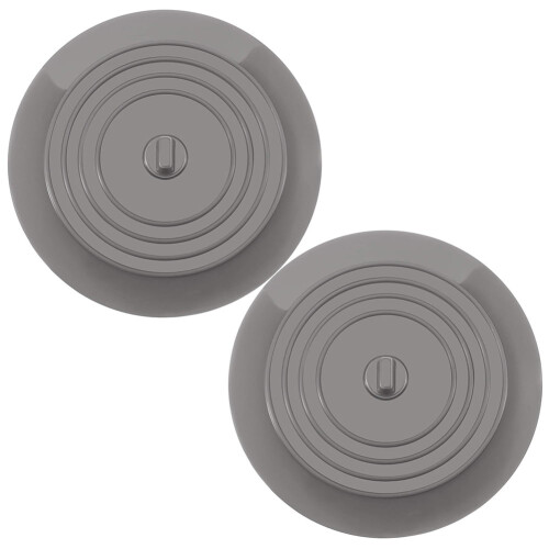 Bouchon d'évier en silicone gris 15,2 cm (2 pièces)