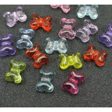 50 perles breloques papillon en acrylique transparent de couleurs assorties, 15 x 11 mm