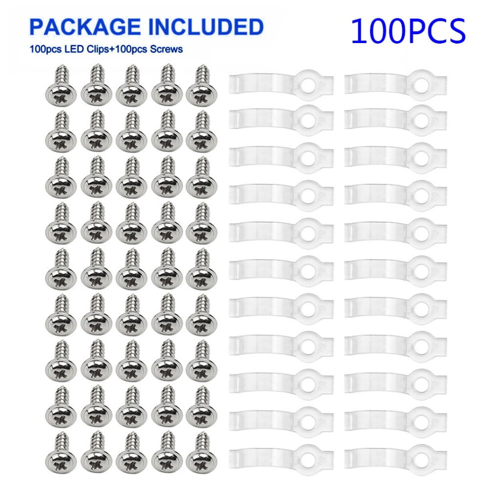100Pcs/Set Mounting Bracket Clip Fastener For Fixing 5050 Rgb Led Strip Light 9027700599765