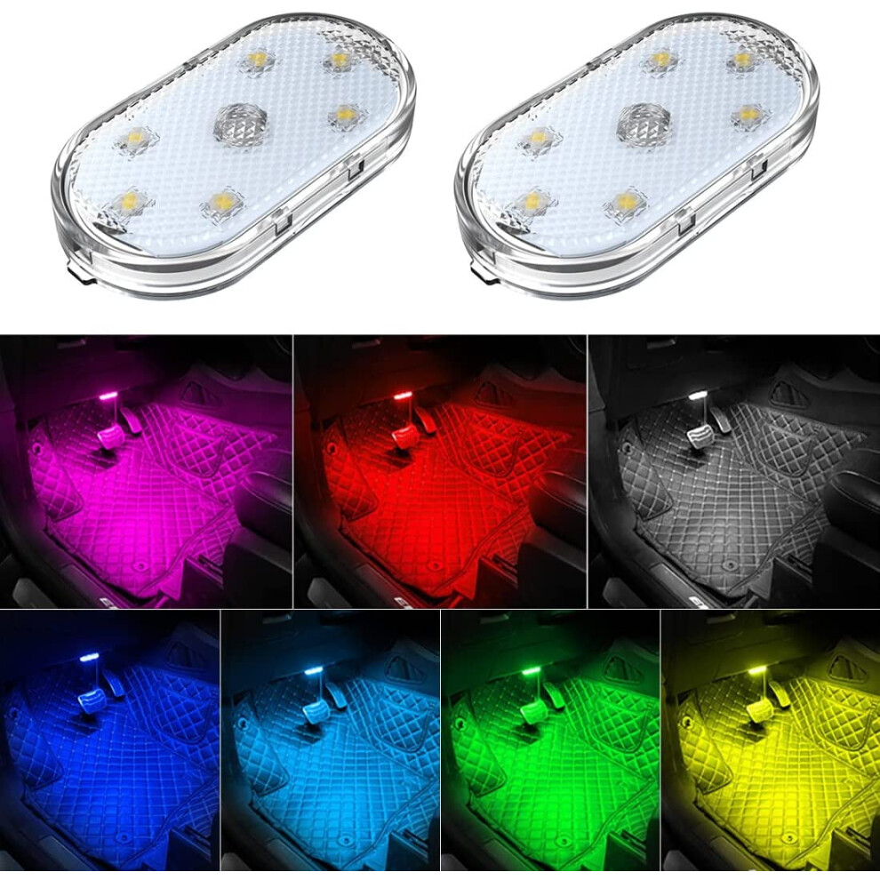 2 Pcs Car Led S Interior,7 Colors Ambient Ing Car Interior,Usb Rechargeable Car Interior Reading ,Portable Led S For Car Light 9065194403939